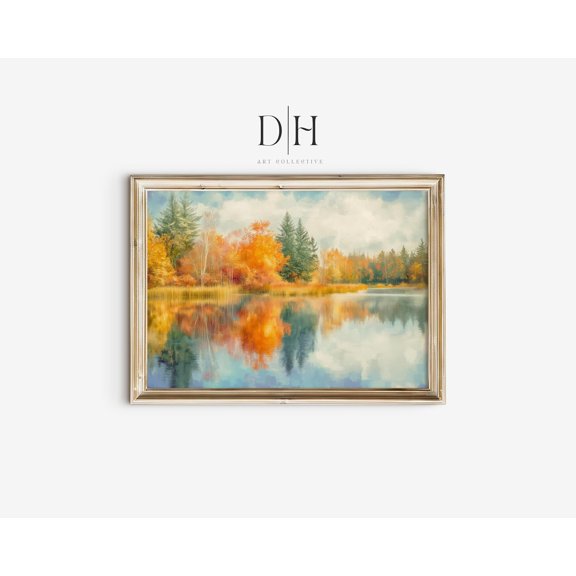 Vibrant Fall Landscape Art Poster: Colorful Autumn Scenery, Unframed Poster Size 16x24