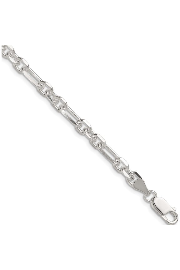 Vibrant Feminine Refined Sterling Silver D/C 6mm 3 Short Plus 1 Long Cable Link Chain Luxury Stylish Inspired
