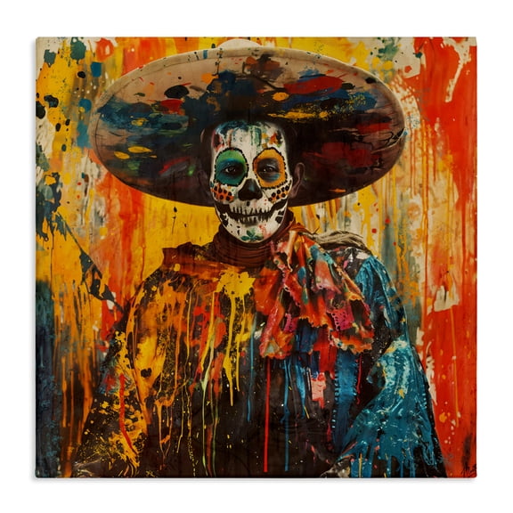 Stupell Industries Vibrant Festive Day of The Dead Canvas Wall Art, design by Marta Wiley