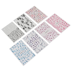 Vibrant Fire Flame Nail Art Stickers Multi Color French Wave Line Self Adhesive Decals Manicure Ornament Set for Fairy Magic Acrylic Nails Design 7 Sheets 11x9x1 cm / 4.33x3.54x0.39 inches
