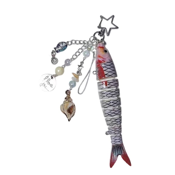 Vibrant Fish Baits Rings With Secure Metal Clip For Backpacks Bags And Outdoor Accessories