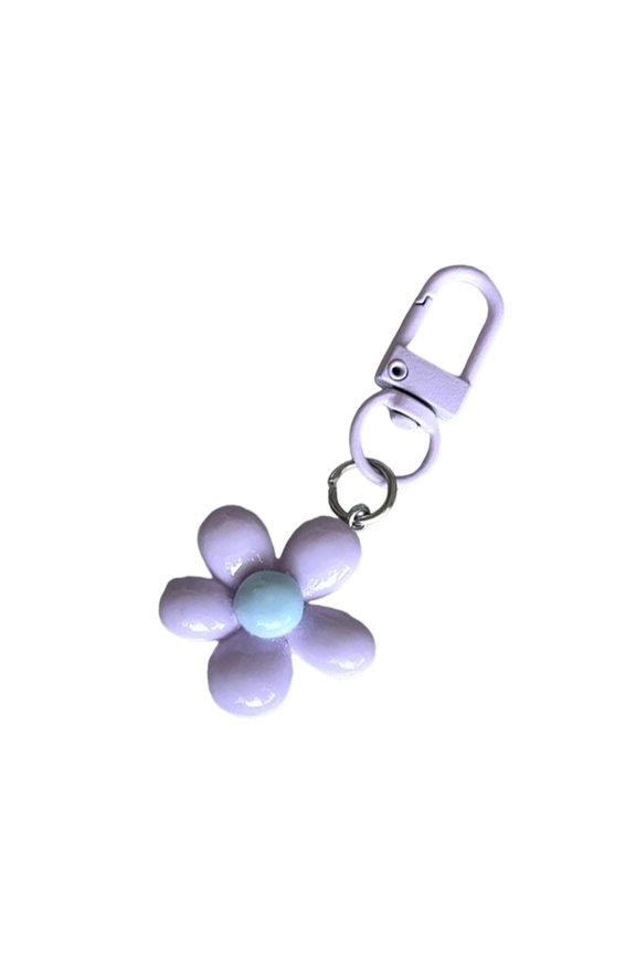 Vibrant Five Petals Flower Keychain Lovely Resin Accessory For Bags And Keys Stylish Gift Portable Everyday Use Accessory