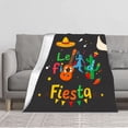 thumbnail image 1 of Vibrant Flannel Blanket - Soft Cozy and Warm for Sofa Travel Bed and Chair - Colorful Design with Guitar Cactus, 1 of 5
