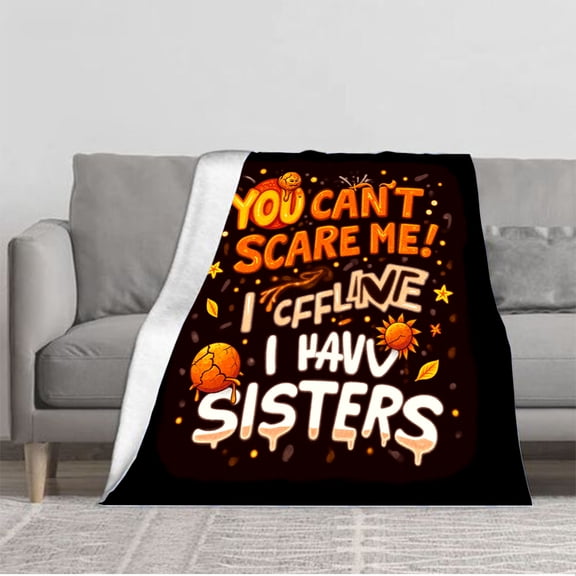 Vibrant Flannel Blanket - Soft & Cozy for Sofa Travel Bed Chair - Bold Design with Playful Typography & Whimsical Elements