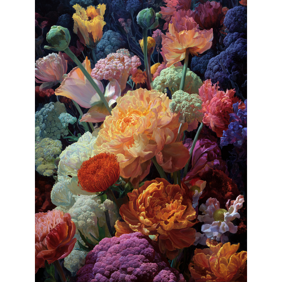 Vibrant Floral Arrangement Canvas Print, Perfect for Living Room Bedroom Dining Room Kitchen Office Hallway