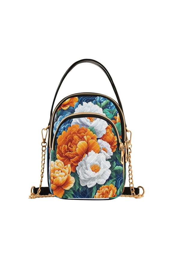 Vibrant Floral Bloom Women's Crossbody Handbags Leather Crossbody Bags Fanny Pack Chest Bag for Travel
