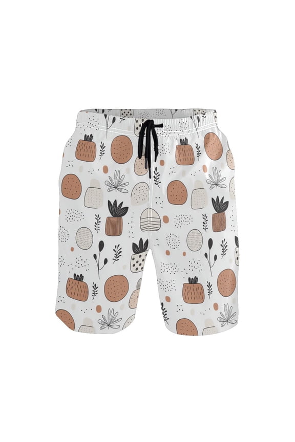 Vibrant Floral Brush Strokes Mens Swim Trunks Quick Dry Board Shorts Breathable Fit Beach Shorts Swimwear