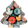 thumbnail image 1 of Vibrant Floral Pattern Metal Hanging Christmas Tree Wind Spinner - Festive Garden Decoration for Yard & Holiday Cheer, 1 of 7