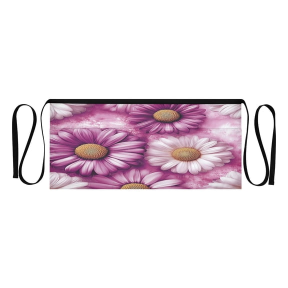 Vibrant Floral Pattern Multi Pocket Short Apron Waterproof, Adjustable 96.5in Belt for various occasions