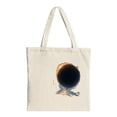 thumbnail image 1 of Unique Canvas Tote Bag with Hole Design - Eye-Catching Gradient from Black to Orange Perfect for Shopping Travel & Parties, 1 of 4