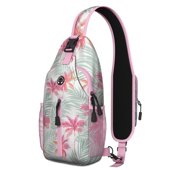 Vibrant Floral Sling Backpack, Lightweight Crossbody Daypack with Exotic Summer Beach Style, Anti-theft Backpack for Urban and Nature Outings