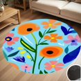 thumbnail image 1 of Vibrant Floral Summer Art Print Round Carpet Living Room Bedroom Home Decoration Coffee Table Mat Lounge Rug Chair Mats, 1 of 5