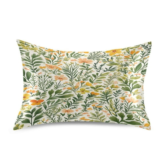 Vibrant Flower Field Satin Pillowcase 20''x26'' Double-Sided Print Soft Wrinkle Resistant