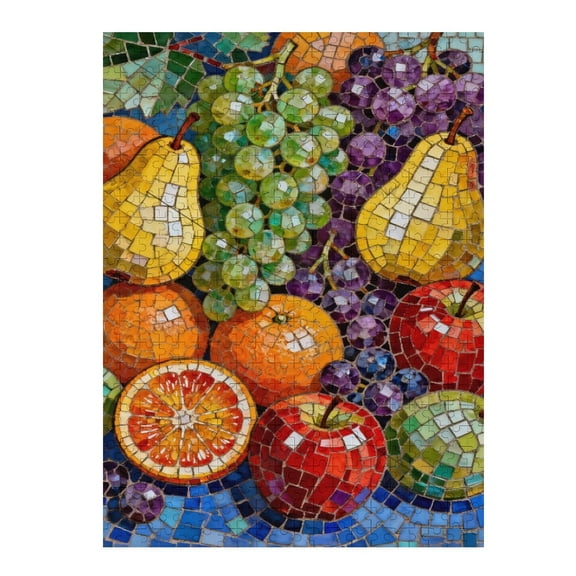 Vibrant Fruit Mosaic Art Wooden Jigsaw Puzzle 1000 Piece Puzzle for Adults Challenging Relaxing Leisure Decorative Brain Activity Home Decor