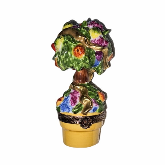 Vibrant Fruit Tree Box for Art Collectors Limoges Box Porcelain Figurine