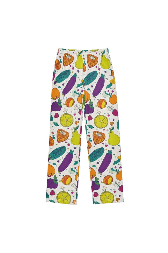 Vibrant Fruits Vegetables Pajama Pants Soft Lightweight Lounge Pants Bottoms Sleep Pants Warm Comfy