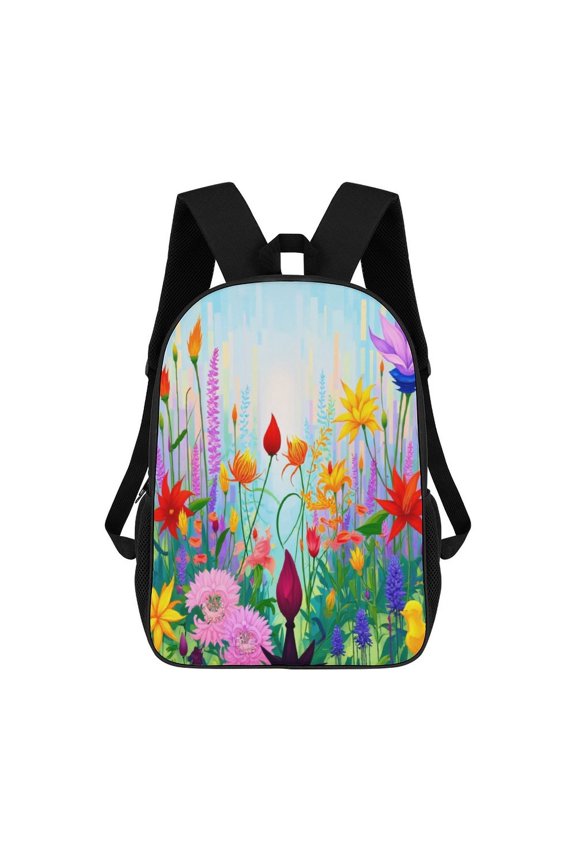 Vibrant Garden Flowers 3D Print 17in adolescent Backpack knapsack Laptop Laptop