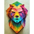 thumbnail image 1 of Vibrant Geometric Lion Head Decoupage Unframed Wall Art Print Poster Home Decor, 1 of 3