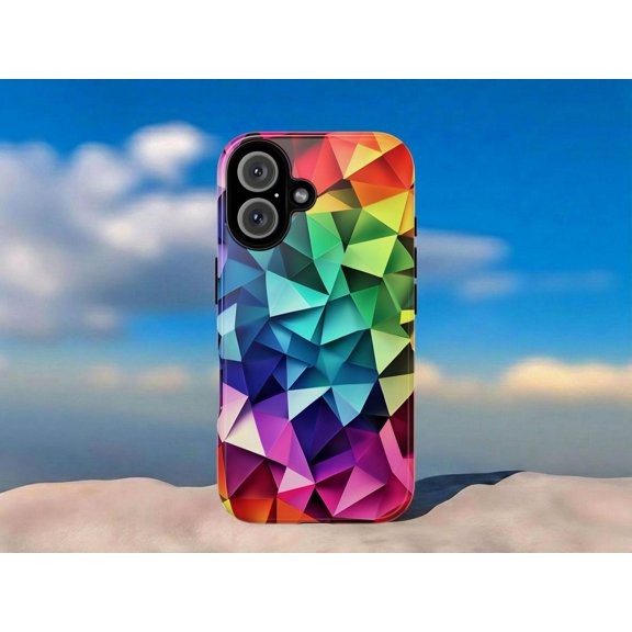 Vibrant Geometric Prism Rainbow Abstract Phone Case iPhone 17 through 11 Pro Max