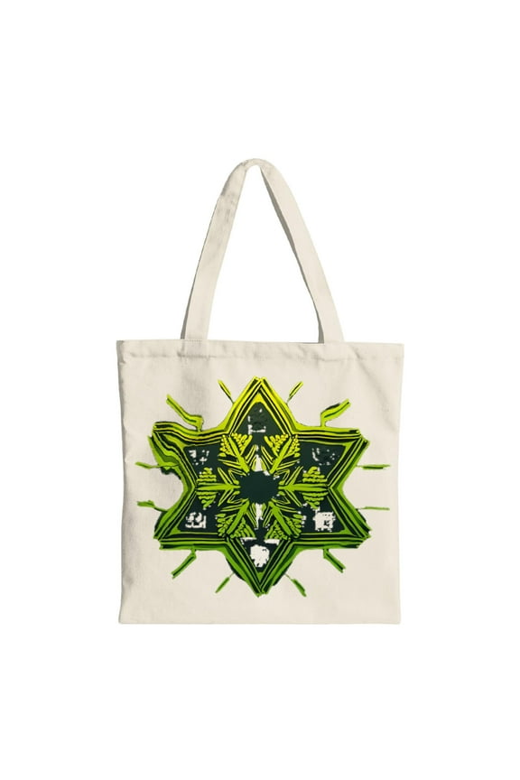 Vibrant Geometric Star Pattern Tote Bag - Canvas Reusable Shopping Bag for Parties Travel & Everyday Use