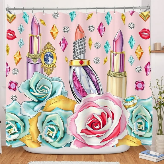 Vibrant Glamorous Shower Curtain Perfume & Roses