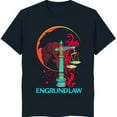 Vibrant Globe & Scale of Design Black TShirt ENGRUNDLAW