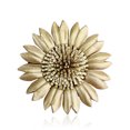 thumbnail image 1 of Vibrant Gold-Colored Leather Flower Combination Hairclip and Brooch Pin, 1 of 5