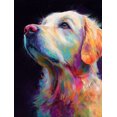 thumbnail image 1 of Vibrant Golden Retriever Portrait Canvas Print, Wall Art for Living Room Bedroom Office Pet Store Dog Lover Gift, 1 of 8