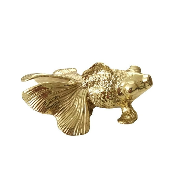 Vibrant Goldfish Cabinet Drawer Knobs Solid Brass Material Stylish Handle