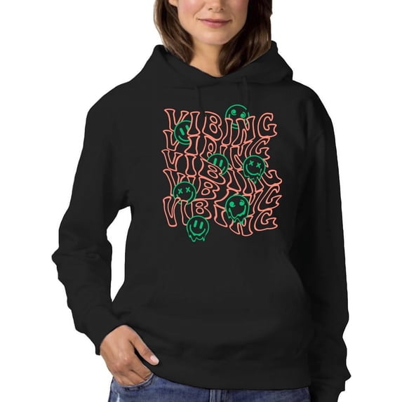 Vibrant Graphic Smile Hoodie Women's