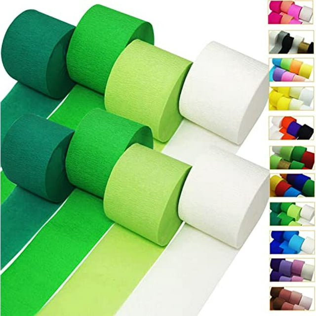 Vibrant Green Crepe Paper Streamers 8 Rolls for Festive Party and