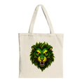 thumbnail image 1 of Vibrant Green Lion ' s Head Tote Bag - Fierce Design with Yellow Eyes Flowing Perfect for Shopping Travel & Parties, 1 of 4