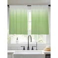 thumbnail image 1 of Vibrant Green Sheer Curtains 45 inches Long 2 Panels Set and White Gradient Tiers Sheers Rod Pocket Small Window Short Curtains for Kitchen Cafe, Each 52" W x 45" L, 1 of 7