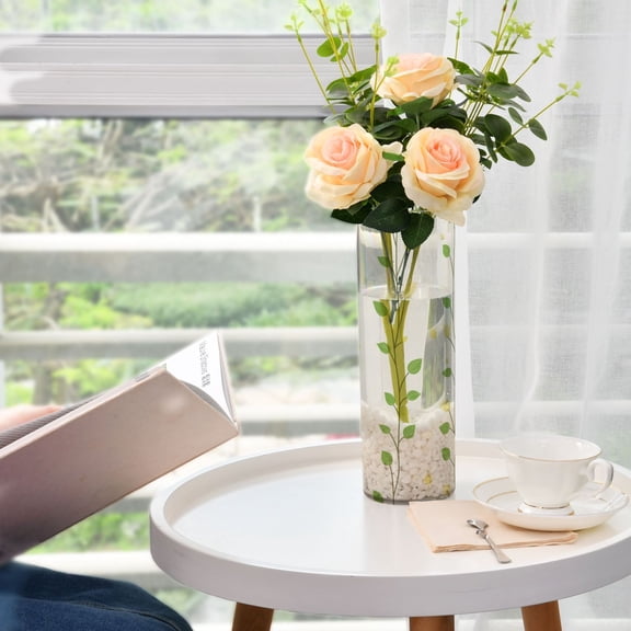 Vibrant Green Vines Plastic Vase 11.8'' x 3.9'' Transparent Non Breakable Decorative for Family