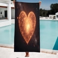 thumbnail image 1 of Vibrant Heart Pattern Beach Towel - Soft Absorbent Bath & Pool Towel for Women - Perfect for Travel & Swimming, 1 of 6