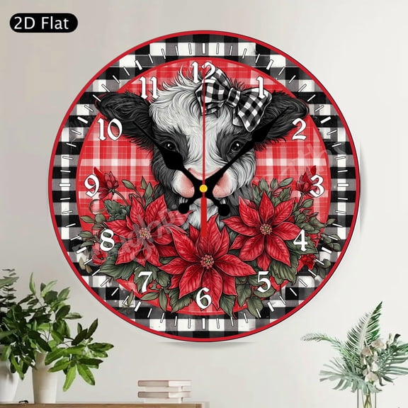 Vibrant Hello Spring Rain Boots Flowers Round Wall Clock Silent Non-Ticking Wood