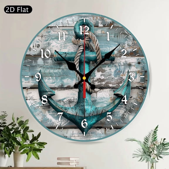 Vibrant Hello Summer Tropical Flip Flops Round Wall Clock Silent Non Ticking Decorative Home Decor