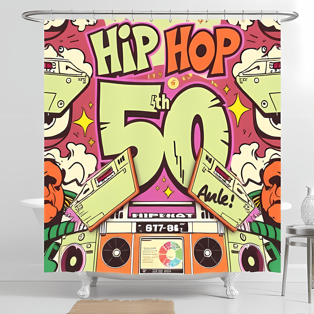 Raised On Hip Hop Shower Curtain Graffiti Art Style LT05 main image 0