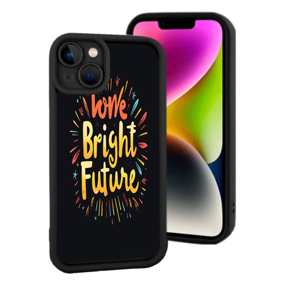 Vibrant ' Home Bright Future ' iPhone 15 Case - Lightweight Yellowing Resistant Colorful Text & Dynamic Design Perfect Protection