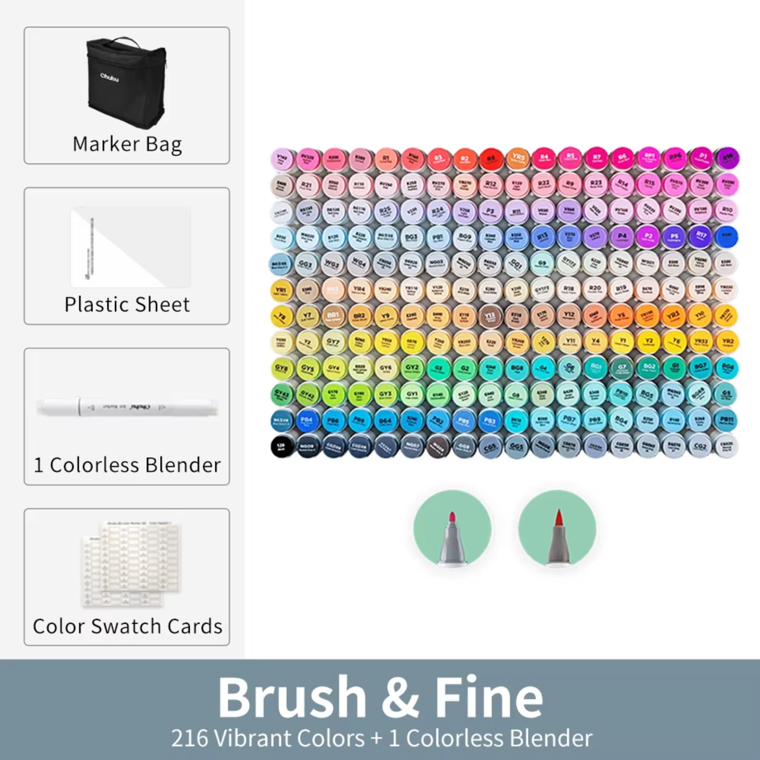 Vibrant Honolulu Marker Pen Set Dual Tips Alcohol Coloring Markers