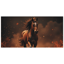 Vibrant Horse Themed Backdrop Banner with Fireworks and Flames Element Party Decorations Photography Props Background for Celebrations Events and Gatherings