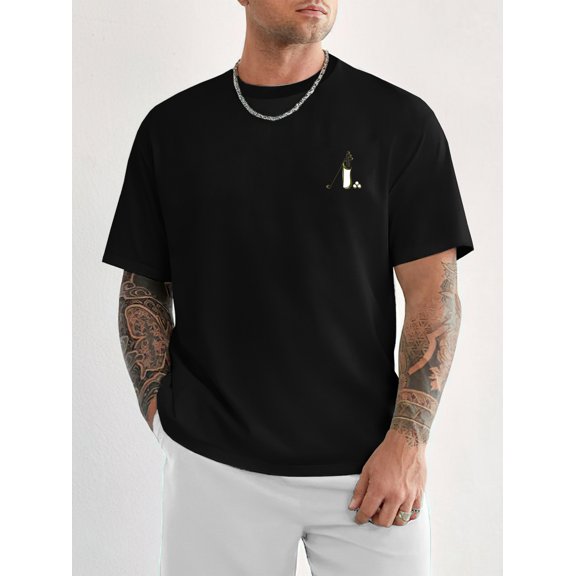 Vibrant Icon Golf Print Short Sleeved T-Shirt - Soft, Breathable, Comfy, Versatile Tee Top for Men's Everyday Wear - Perfect for Spring and Summer Casual Outings