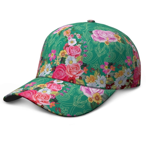 Vibrant Indian Baseball Cap – Paisley Boho Vintage Retro Ethnic Dad Hat, Abstract Decorative Mandala Exotic Artistic Elegant Classic Chic Floral Pattern, Adjustable Snapback