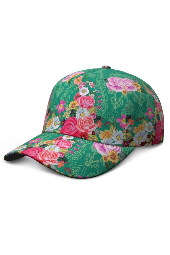 Vibrant Indian Baseball Cap – Paisley Boho Vintage Retro Ethnic Dad Hat, Abstract Decorative Mandala Exotic Artistic Elegant Classic Chic Floral Pattern, Adjustable Snapback