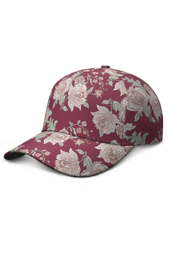 Vibrant Indian Baseball Cap – Paisley Boho Vintage Retro Ethnic Dad Hat, Abstract Decorative Mandala Exotic Artistic Elegant Classic Chic Floral Pattern, Adjustable Snapback