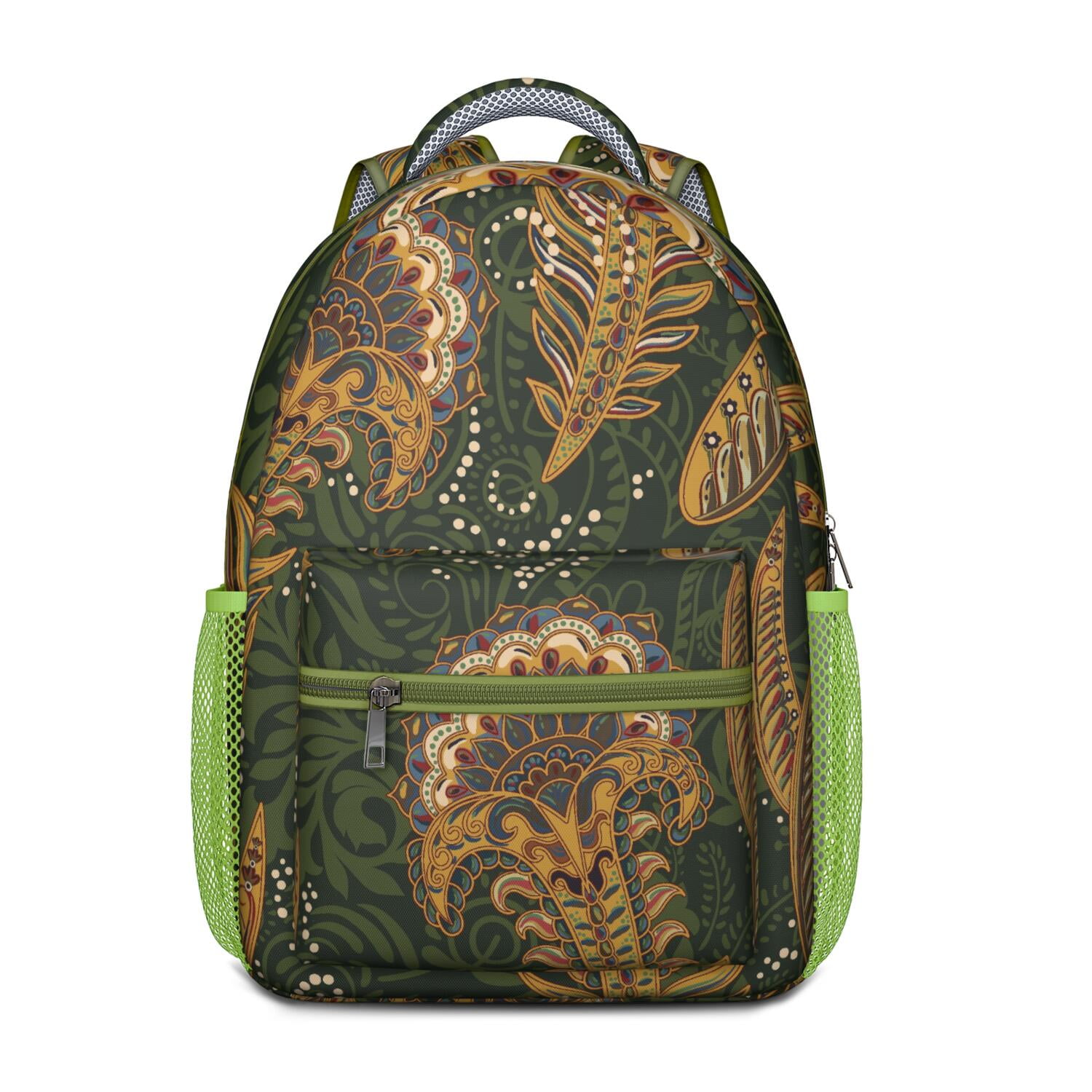 Tribal Back Pack - Earth NEW! Terra Naturals SUEDE + LEATHER SLIM BACKPACK w/Loom  main image 2