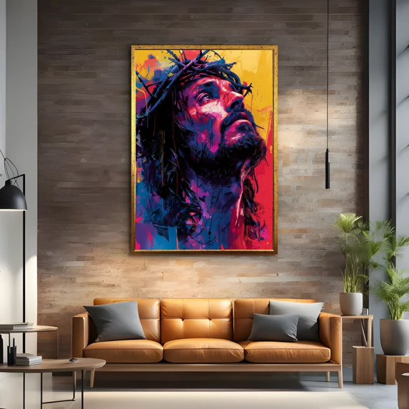 Vibrant Jesus Christ Art - Abstract Crown Of Thorns - Colorful ...
