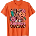 thumbnail image 1 of Vibrant Kindness Orange T-Shirt with Groovy Leopard Print 'K' Design for Teachers, 1 of 5
