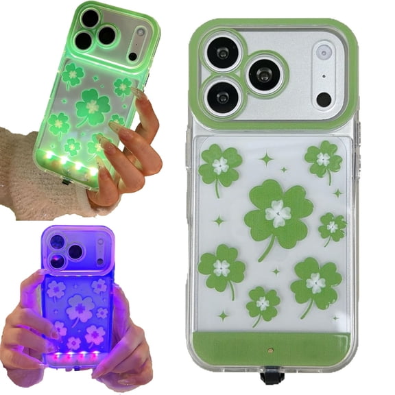 Vibrant LED Bowknot Phone Case, Incoming Call Flash Light Up Phone Case for iPhone 11/12/13/14/15/16/17 Pro/Plus/Pro Max