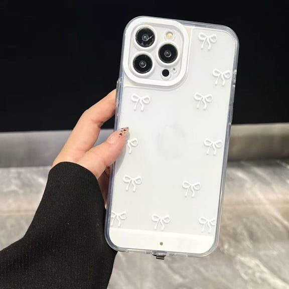 Vibrant LED Bowknot Phone Case,LED Phone Case for iPhone17/16/15/14 Plus Pro Max,Slim Clear Aesthetic Phone Cover Shockproof Protective Cover
